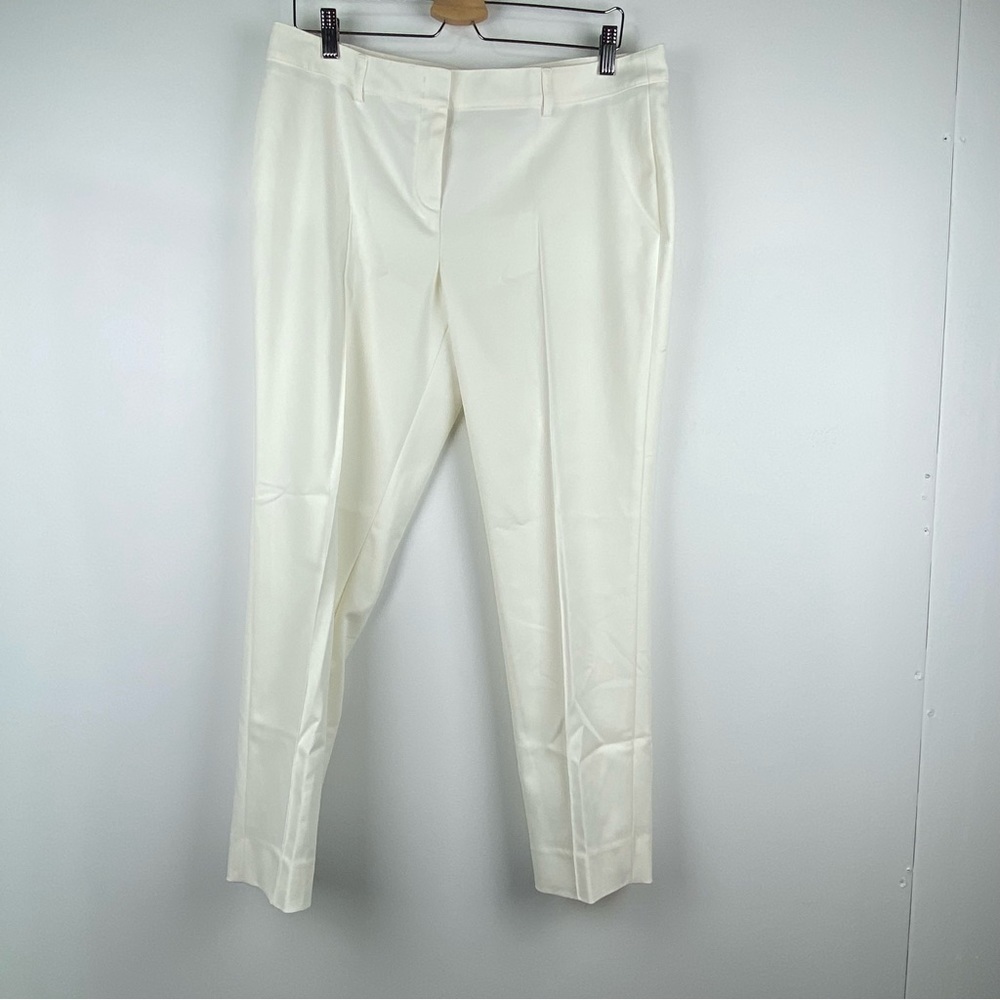 Akris Punto Ivory Pintuck Zip Front Ankle Trouser, size 12